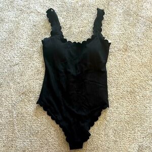 Black Scalloped Aerie Swimsuit